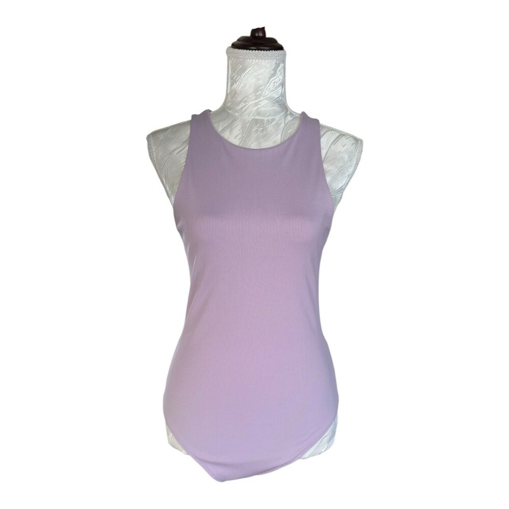 Express Lavender Ribbed Bodysuit - Picture 3 of 7